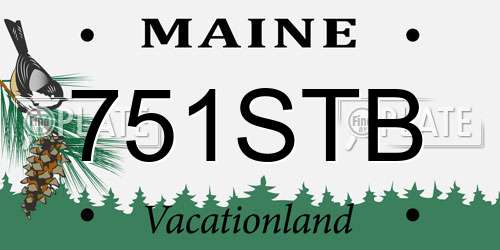 751STB Maine License Plate