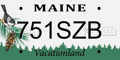 751SZB Maine License Plate