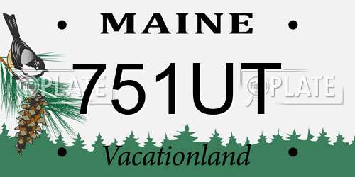 751UT Maine License Plate