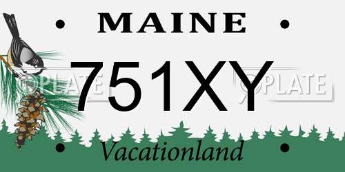 751XY Maine License Plate