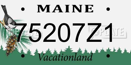 75207Z1 Maine License Plate
