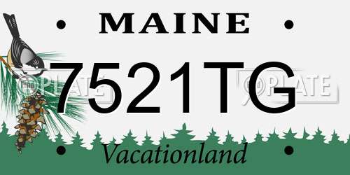 7521TG Maine License Plate