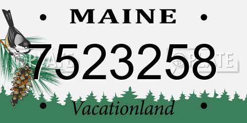 7523258 Maine License Plate