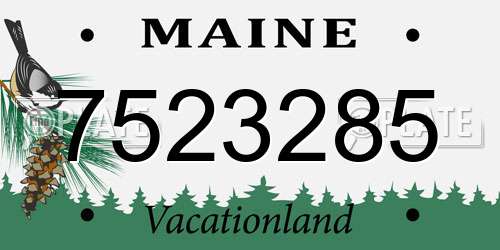 7523285 Maine License Plate