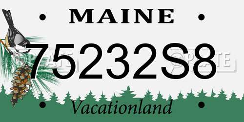 75232S8 Maine License Plate