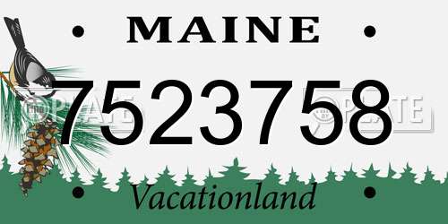 7523758 Maine License Plate