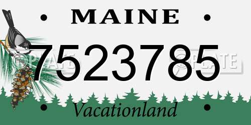 7523785 Maine License Plate