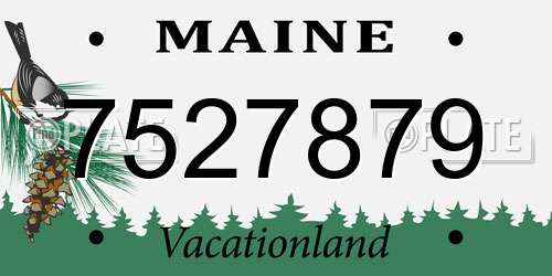 7527879 Maine License Plate
