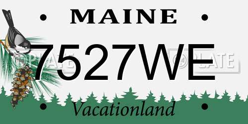 7527WE Maine License Plate