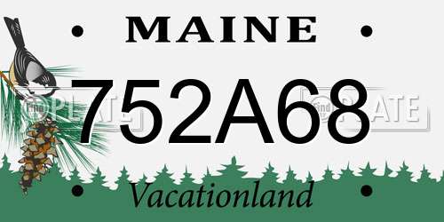 752A68 Maine License Plate