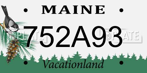 752A93 Maine License Plate