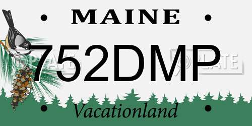 752DMP Maine License Plate