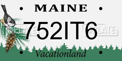 752IT6 Maine License Plate