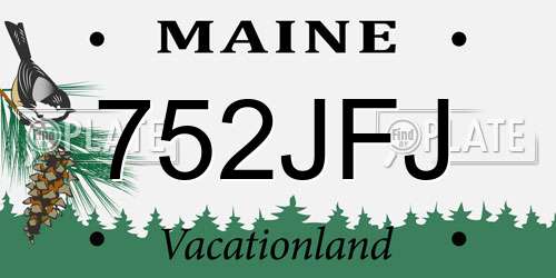 752JFJ Maine License Plate