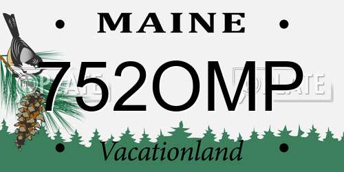 752OMP Maine License Plate