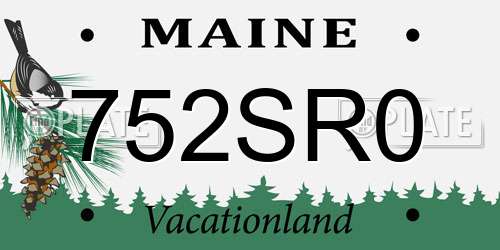 752SR0 Maine License Plate