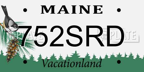 752SRD Maine License Plate