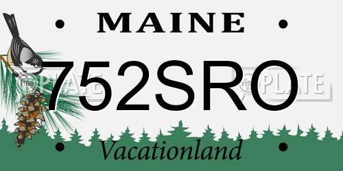 752SRO Maine License Plate