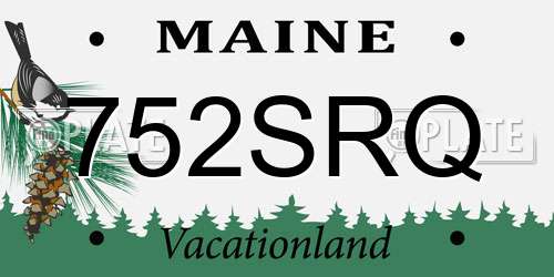 752SRQ Maine License Plate