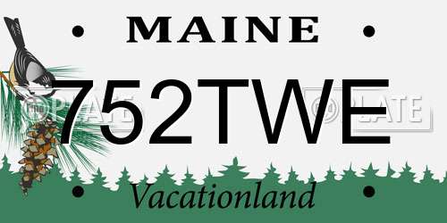 752TWE Maine License Plate
