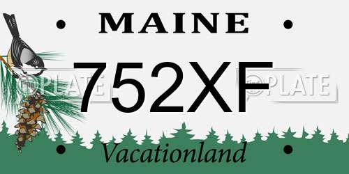 752XF Maine License Plate