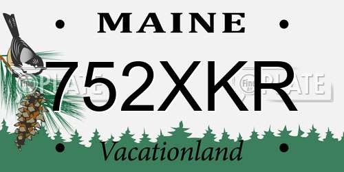 752XKR Maine License Plate