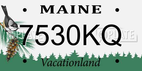 7530KQ Maine License Plate