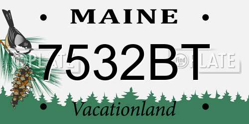 7532BT Maine License Plate