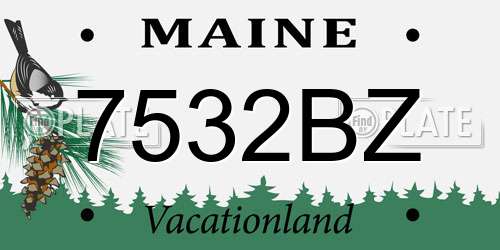7532BZ Maine License Plate