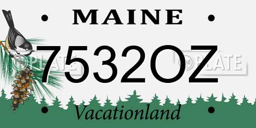 7532OZ Maine License Plate