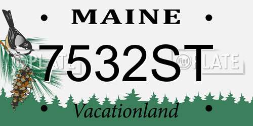 7532ST Maine License Plate