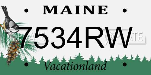 7534RW Maine License Plate