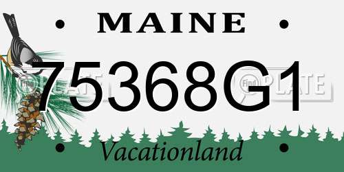 75368G1 Maine License Plate