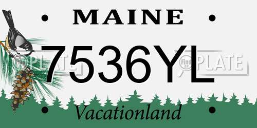 7536YL Maine License Plate