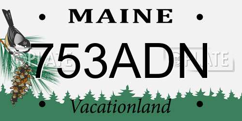 753ADN Maine License Plate