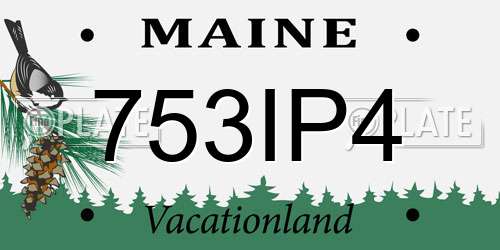 753IP4 Maine License Plate