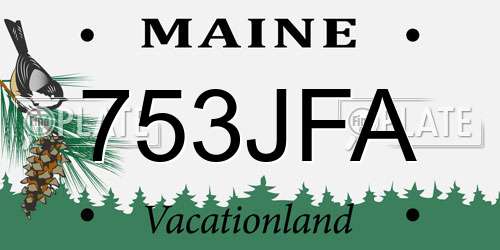 753JFA Maine License Plate