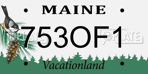 753OF1 Maine License Plate