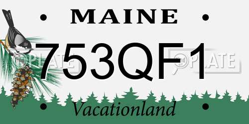 753QF1 Maine License Plate
