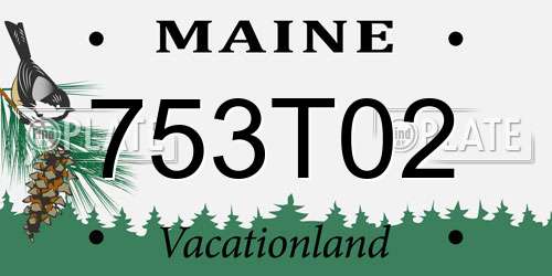 753T02 Maine License Plate