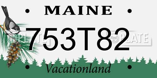 753T82 Maine License Plate