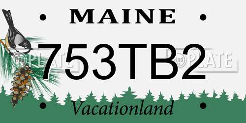 753TB2 Maine License Plate