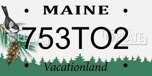 753TO2 Maine License Plate