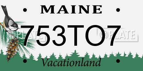 753TO7 Maine License Plate