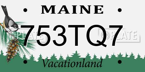 753TQ7 Maine License Plate