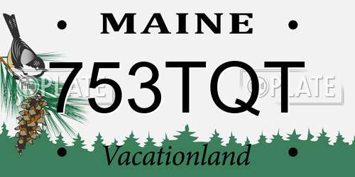 753TQT Maine License Plate