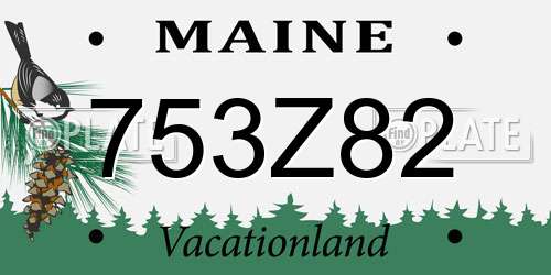 753Z82 Maine License Plate