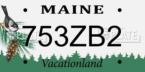 753ZB2 Maine License Plate