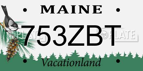 753ZBT Maine License Plate