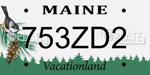 753ZD2 Maine License Plate